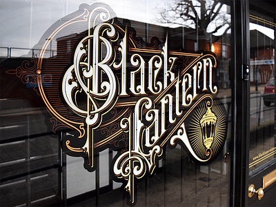 Black Lantern window sign caligraphy handlettering lettering logo logotype typography vector vintage
