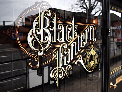 Black Lantern window sign