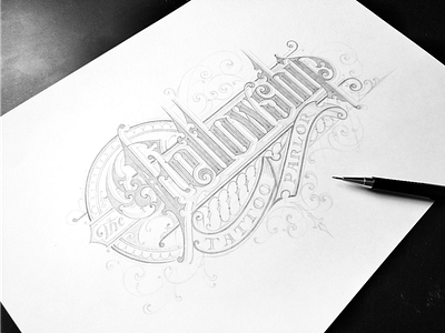 Fellowship Tattoo Parlor final drawing branding calligraphy custom lettering handlettering identity lettering logo logotype typography victorkevruh