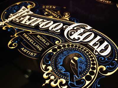 “Tattoo Gold” vector work branding calligraphy custom lettering handlettering identity lettering logo logotype typography victorkevruh