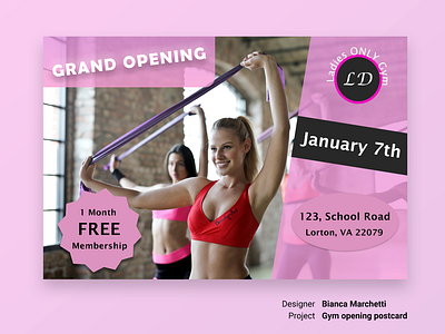 Postcard - gym opening for women