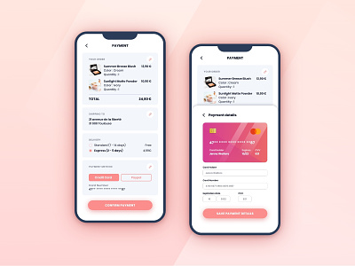 Daily UI - 02 | Credit Card Checkout adobexd app appdesign challenge checkout credit card daily ui daily100 dailyui 002 dailyuichallenge gradient interface order payment pink shopping uidesign uidesigner uidesigns uiux
