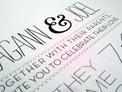 Reagann & Joel wedding print typography wedding