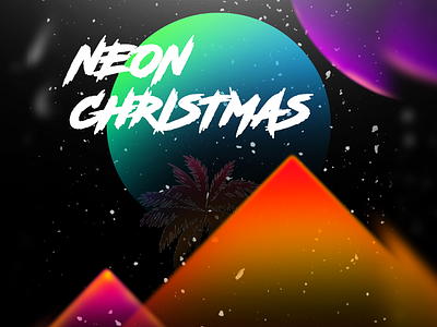 Neon Christmas(full res attached) art color dark design retro vibrant