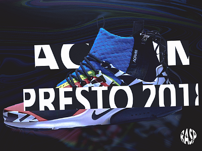 Acronym X Nike Presto Shoe Promo Image advertisement advertising art color design product