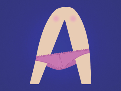 A a alphabet illustration lady panties type typogaphy