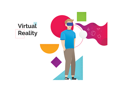 Virtual Reality Illustration character clean crypto design illustration imagine man people reality tech vector view virtual virtual reality vr window