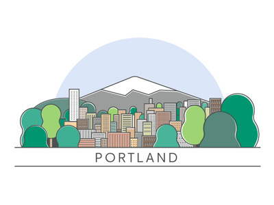 Portland city icon infographic oregon portland usa