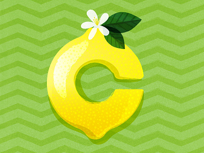 36 Days of Type - C 36days c 36daysoftype c citrus fresh fruit illustration lemon lettering typography zest