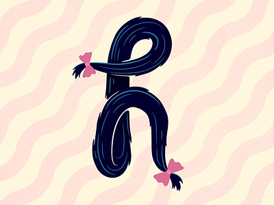 36 Days of Type - H 36days h 36daysoftype graphicdesign hair hairstyle handlettering illustratedtype lettering type typography