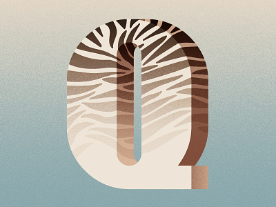 36 Days of Type - Q 36days q 36daysoftype animalprint graphicdesign handlettering illustratedtype lettering quagga type typography zebra