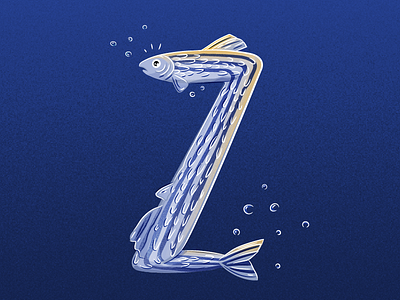 36 Days of Type - Z 36days-z 36daysoftype fish handlettering illustratedtype lettering type typography zebrafish