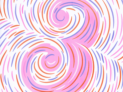 36 Days of Type - 3 36days-3 36daysoftype doodle graphicdesign handlettering illustratedtype lettering swirl three type typography