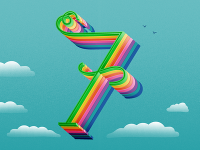 36 Days of Type - 7 36days-7 36daysoftype fun graphicdesign handlettering illustratedtype lettering rainbow seven type typography