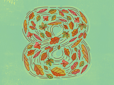 36 Days of Type - 8 36days-8 36daysoftype autumn eight handlettering illustratedtype leaves lettering type typography windy