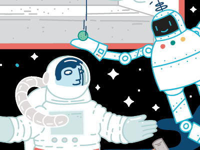 Space cartoon childrensillustration comic illustration kidlitart moon science space