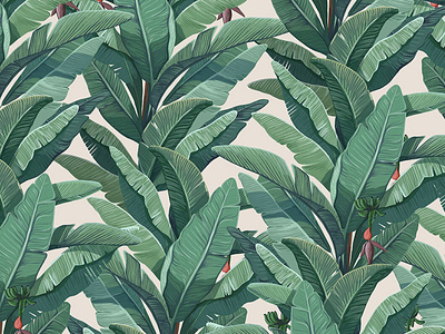 Blooming Banana Trees design fabric illustration minimal patternbank patterns print surfacedesign textile tropical