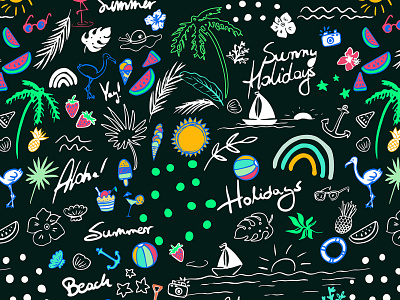 Summer Vibes branding design illustration minimal patterns print