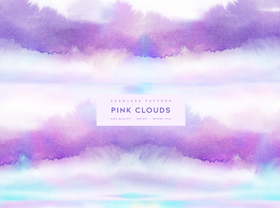Pink Watercolor Clouds design fabric illustration minimal patterns print