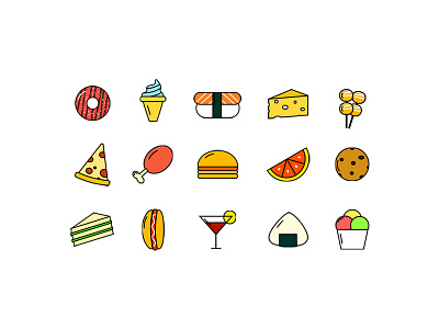 Food icons icon illustration linear ui