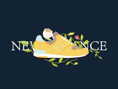 Nb balance flower illustration nb new shoes sports