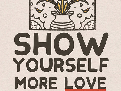 Show Yourself More Love branding design graphic design illustration logo poster
