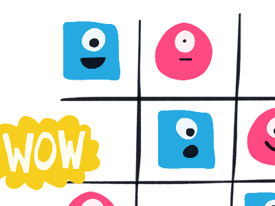 Monster-Tac-Toe apple stickers