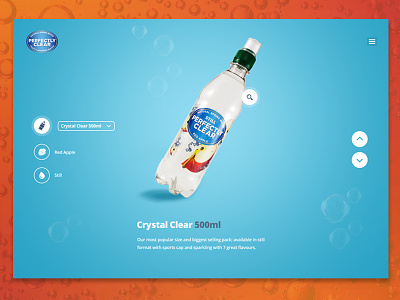 Perfectly Clear Bottled Water banner bottle bubbles carousel category dashboard gallery hero product refine slide