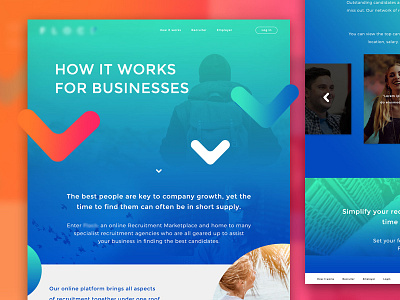Fresh & Abstract Recruitment Website abstract arrows big catchy clean colour font fresh gradient minimal typography