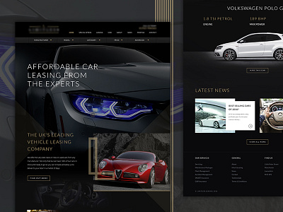 Car Leasing Premium Website buy car dark finance imagery leasing luxury minimal premium typography