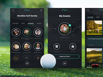 Golf App app competitions events golf members news score society sport team tee