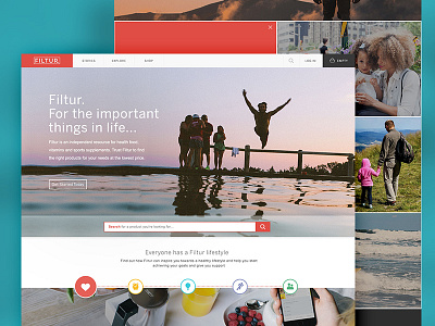 Filtur brochure colourful energetic energy filter fitness health personality red story web website