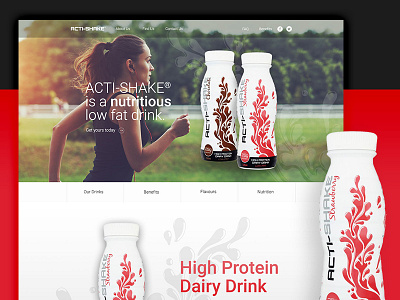 Acti Shake drink e commerce fitness health milkshake product protein shake ui ux web website