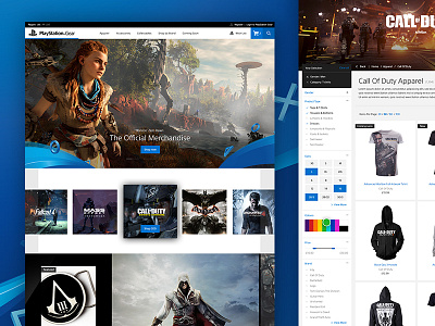 Playstation Gear Website app ecommerce filter game gear merchandise mobile online play playstation shop website