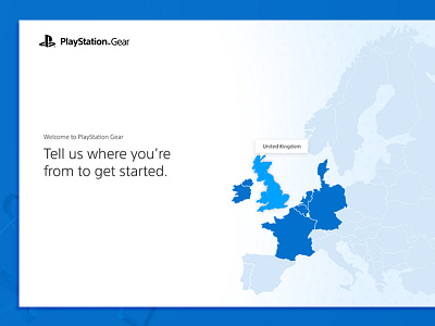 Region Select PlayStation Gear ecommerce flag international language location map playstation region select ui uk ux