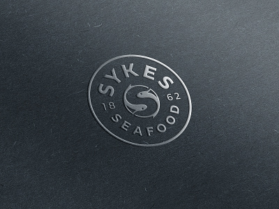 Sykes Seafood Branding brand brand design brand identity branding branding design circular logo embossed fish logo logo design seafood stamp