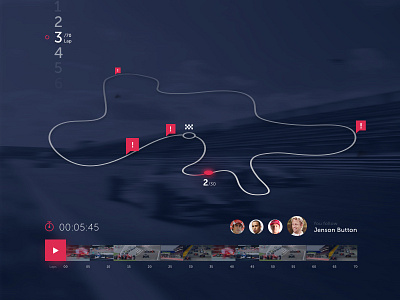 F1 website UI concept f1 formula layout map player race racing timer ui video