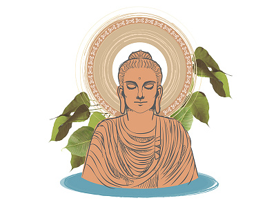 The Great one art buddha digital enlightenment gautama illustration siddhartha
