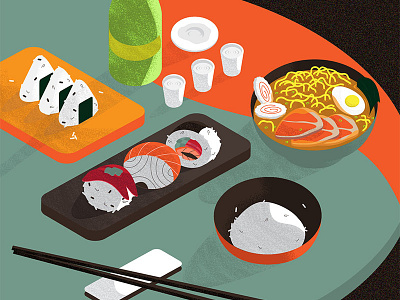 Sushi art branding design flat illustration illustrator inspiration misfit studio