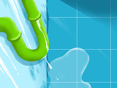 Dealing with moisture - Plumbing design flat illustration illustrator misfit studio