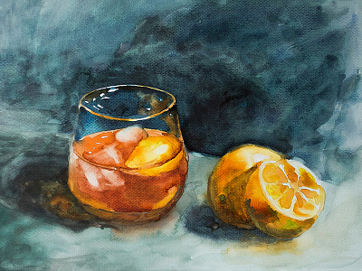 Negroni art cocktail conventional design illustration inspiration misfit painting studio visual art watercolor