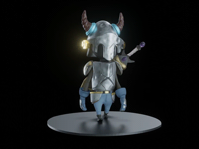 Knight Walk .gif 3d blender character