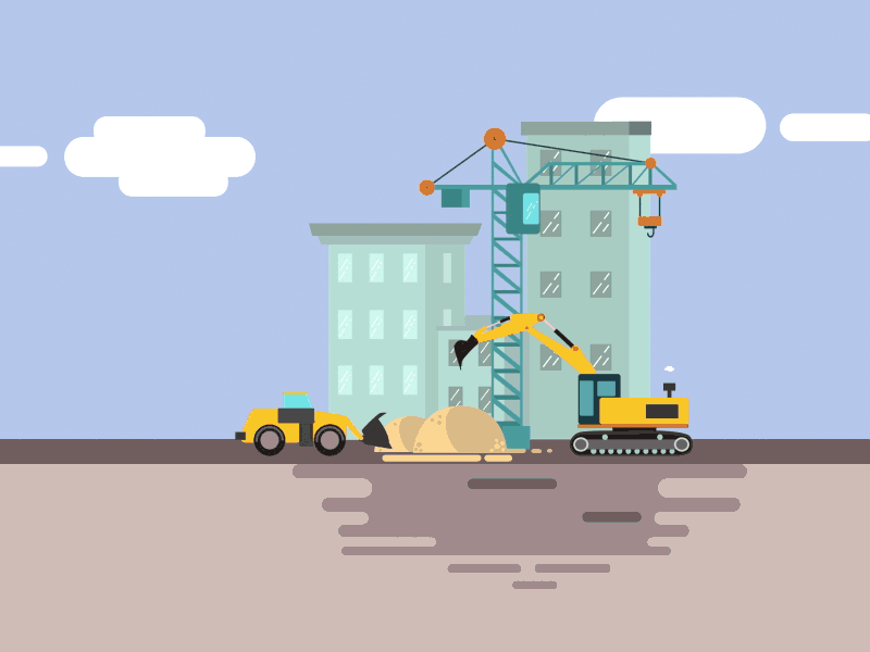 Building Site 2d animation building site flat vector motion design