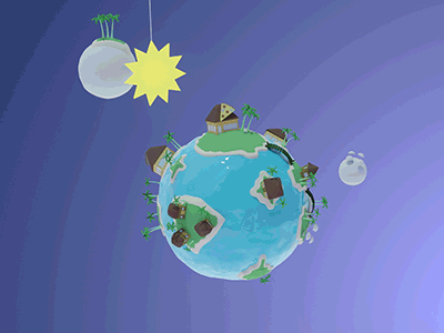 Island Planet Day Night .gif 3d day low poly night planet small planet