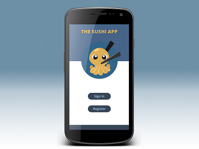 The Sushi app Landing Page ui wireframe