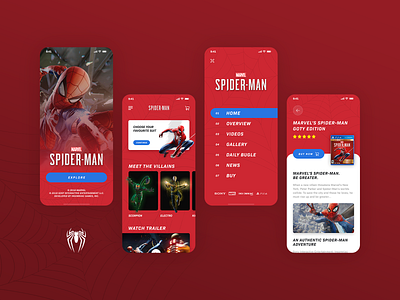 PS4 Marvel's Spider-Man - App Concept android app app design concept graphics ios iosapp mobile mobile screens spider man ui ux