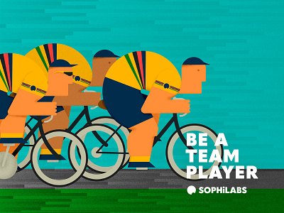 Be a team player be a team player bicycle cycle illustration speed sport team