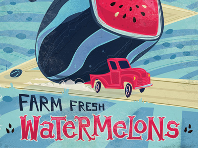 Watermelons barn farm fruit pink truck watermelon