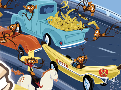 Mailchimp 1 banana cars horse monkey traffic