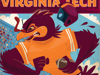 Virginia Tech bird football maroon orange sports turkey virgina tech
